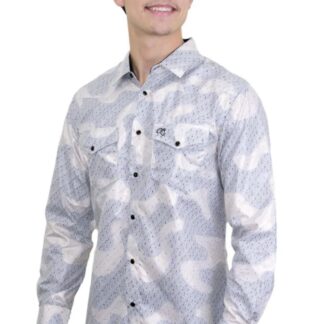 Camisa para Hombre Marca PAVINI LS022007-14 WHITE-BLUE