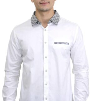 Camisa para Hombre Marca PAVINI LS021020-03 WHITE