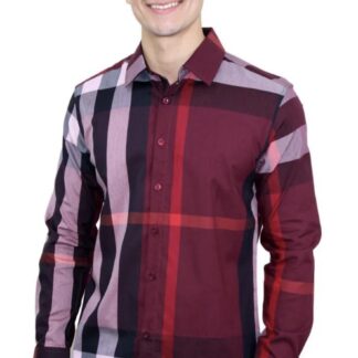 Camisa para Hombre Marca PAVINI RAVALLI BLS-201-02 BURGUNDY